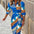 Fashion Printed Shirt Dress With Belt Slim Fit Three-quarter Sleeve Lapel Dress For Women Clothing