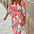 Fashion Printed Shirt Dress With Belt Slim Fit Three-quarter Sleeve Lapel Dress For Women Clothing