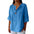 V-neck Long-sleeved T-shirt Fashion Loose Cotton And Linen Button Tops For Women