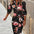 Fashion Printed Shirt Dress With Belt Slim Fit Three-quarter Sleeve Lapel Dress For Women Clothing