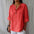 V-neck Long-sleeved T-shirt Fashion Loose Cotton And Linen Button Tops For Women
